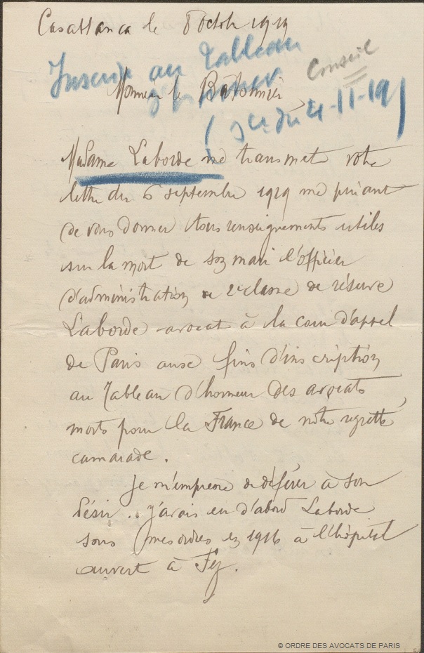 Laborde lettre Hue p1