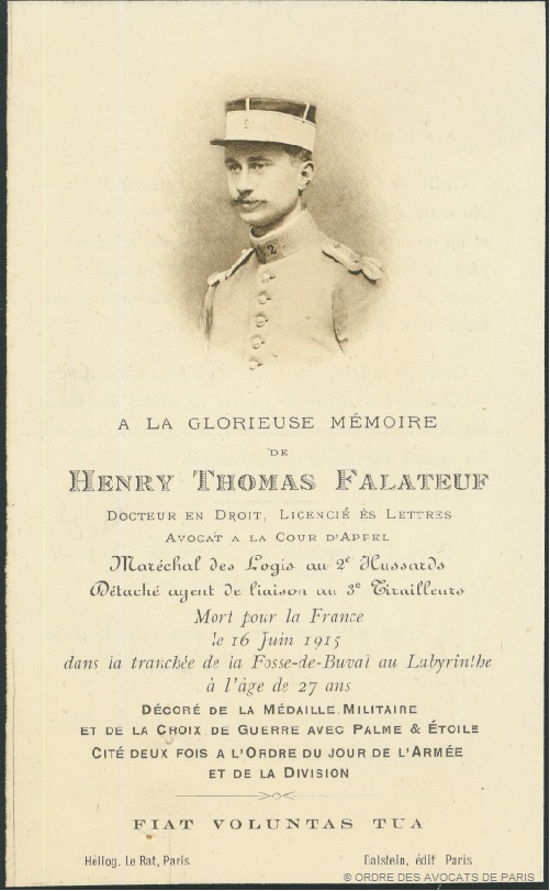 Thomas Falateuf Prière du souvenir