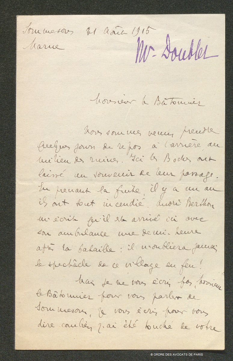 Doublet lettre 31aout1915