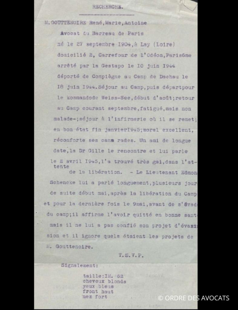 Gouttenoire Rene avis de recherches