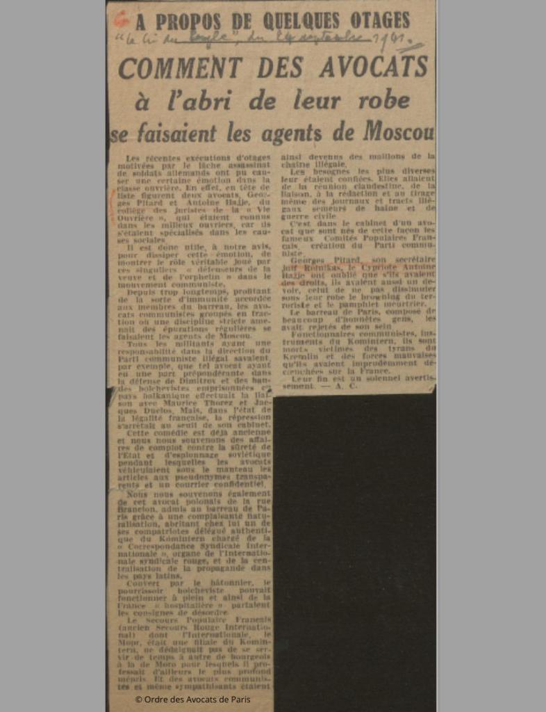 Hajje article cri peuple 1941