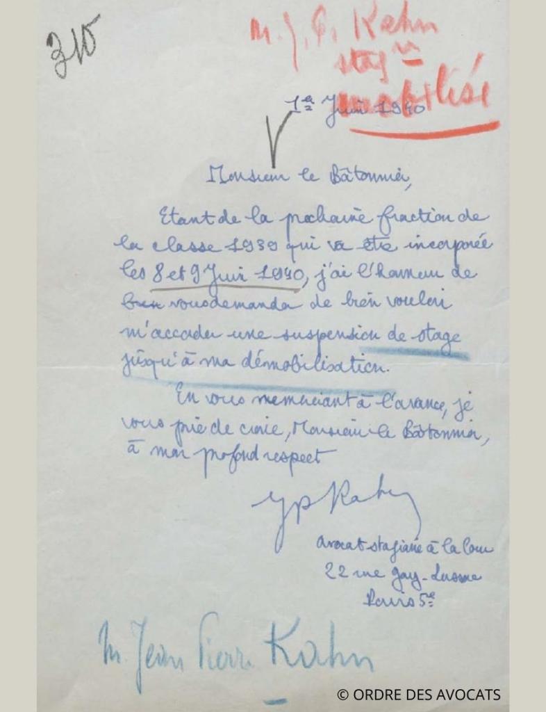 Kahn JP conges mobilisation 1939