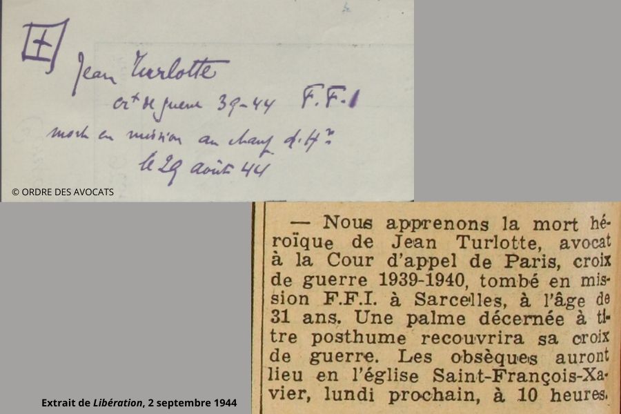 Turlotte mention dossier deces