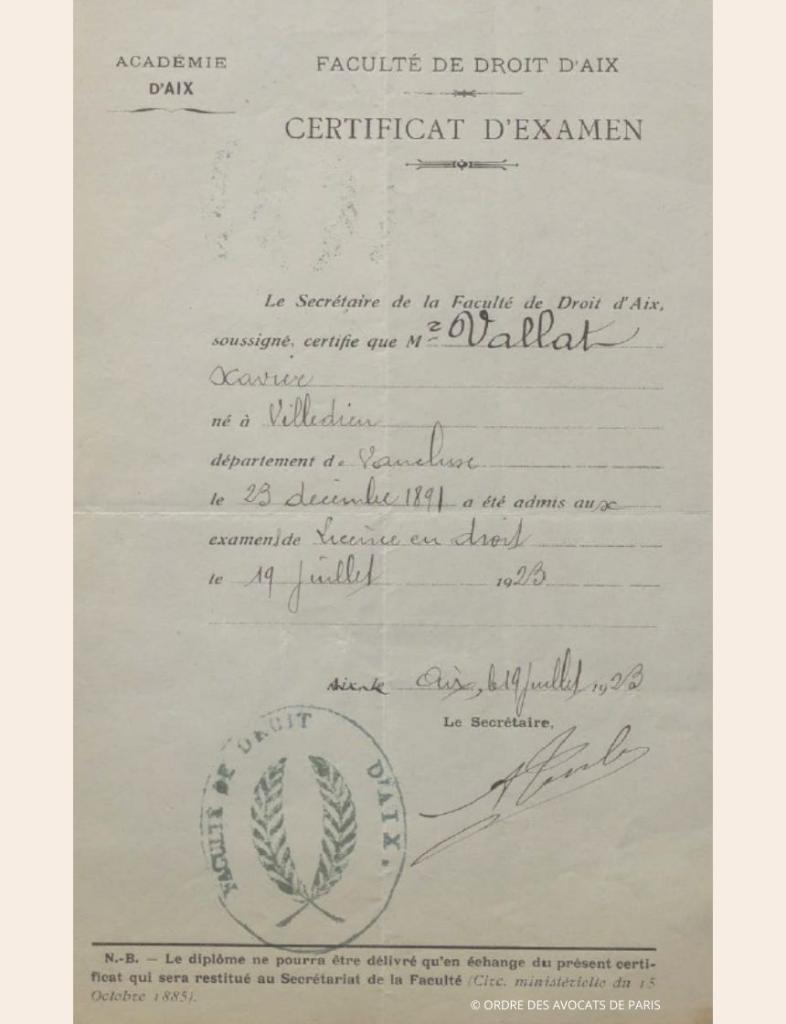 Vallat licence