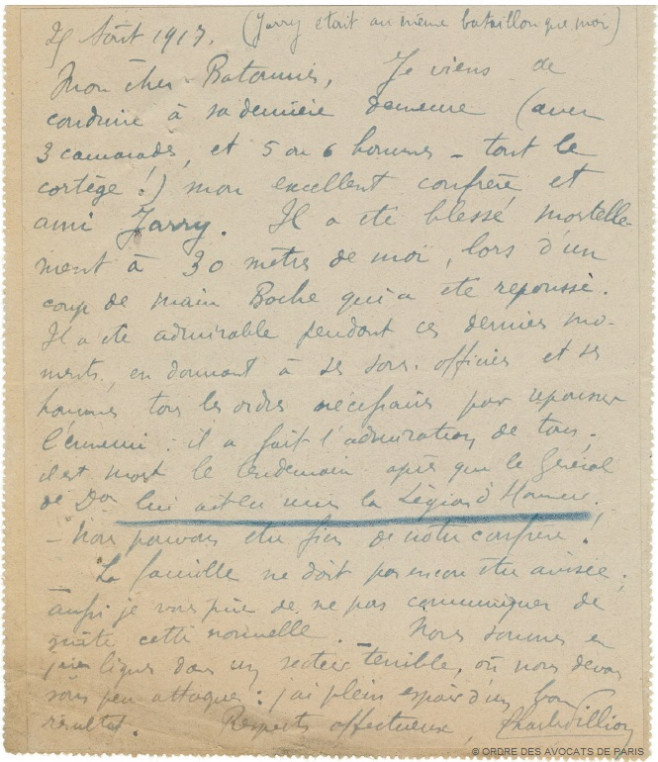 Jary lettre Fillion