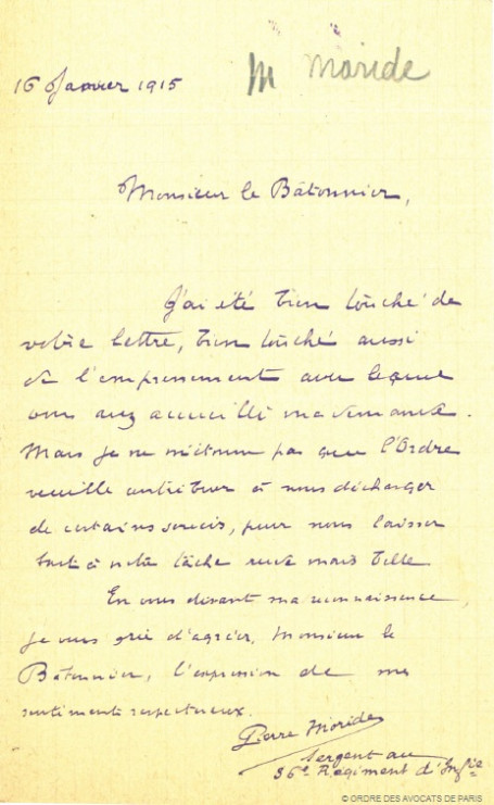 Moride lettre remerciement