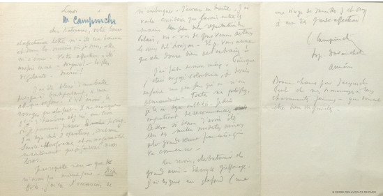 Campinchi lettre au batonnier
