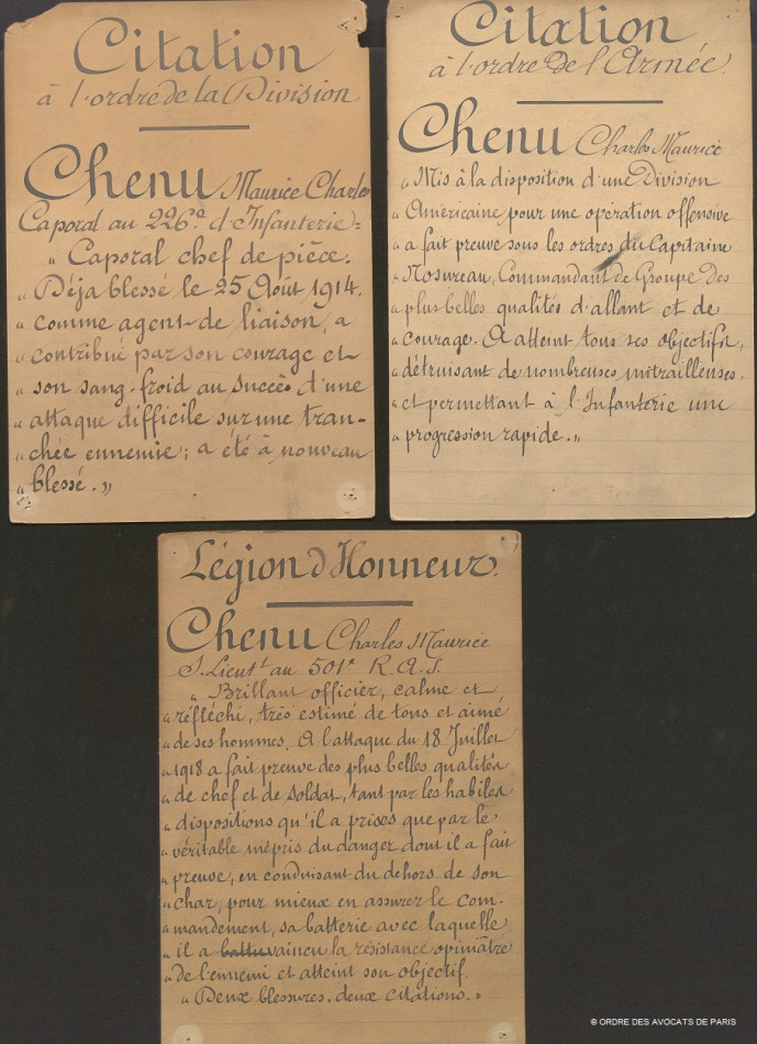 Citation guerre 140097CHENU Charles Maurice