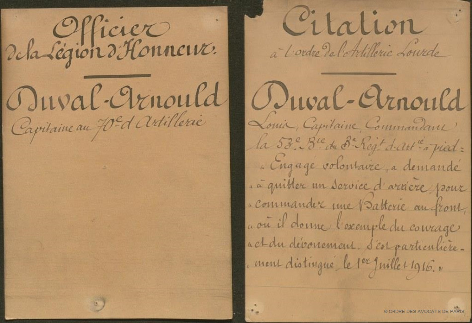 DUVAL ARNOULD Louis citation